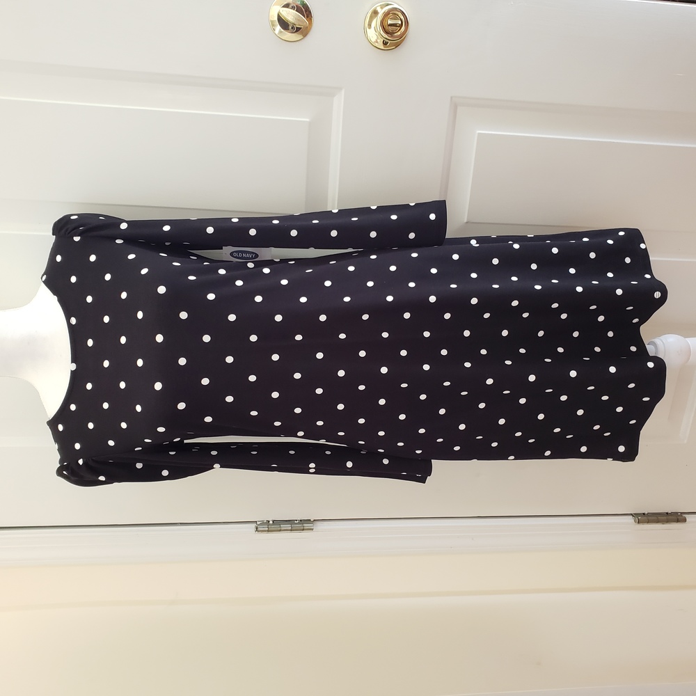 NWT Old Navy Black and White Polka Dots Dress Size XS